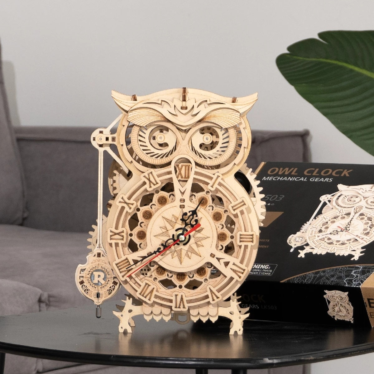 Owl Wooden Clock Building Block Kits