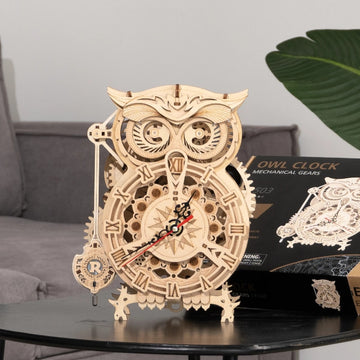 Owl Wooden Clock Building Block Kits