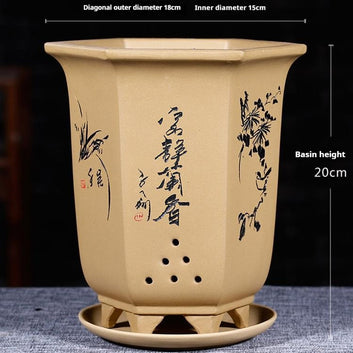 Purple Sand Orchid Pots With Tray